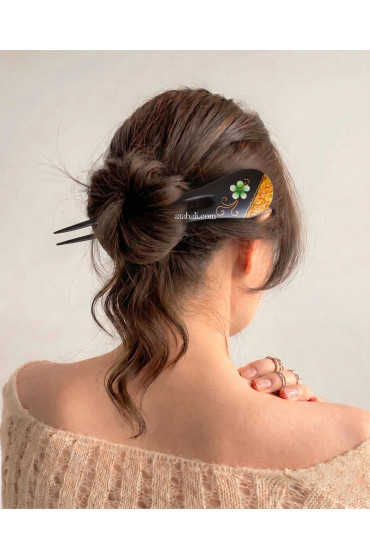 Painted Wooden Hair Stick